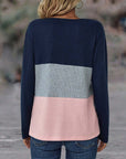 V-neck colour block top