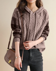 HOODED JACQUARD SWEATER