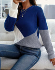 Women's Color Block Drop Shoulder Sweater