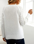 Solid Cable Knit Sweater for Women's