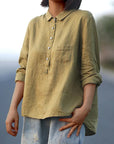 Elegant Button-Up Shirt With Flattering Coverage