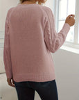 Solid Cable Knit Sweater for Women's