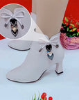 Fashion Pointed Toe Ankle Boots With Bow