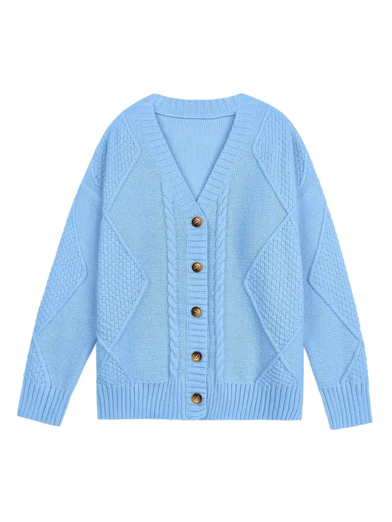 Women&#39;s Casual -Colored Cable Knit Cardigan