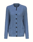 Elegant Cable-Knit Cardigan for Women