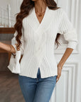 Elegant V-Neck Knit Sweater