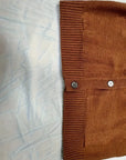 Elegant Brown Cable-Knit Cardigan with Decorative Buttons