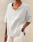 Women's Casual Linen V-Neck Shirt