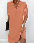 Slit sleeve solid color elegant dress