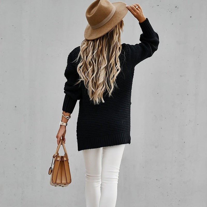 Women&#39;s Turtleneck Side-Slit Sweater