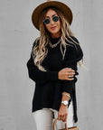 Women's Turtleneck Side-Slit Sweater